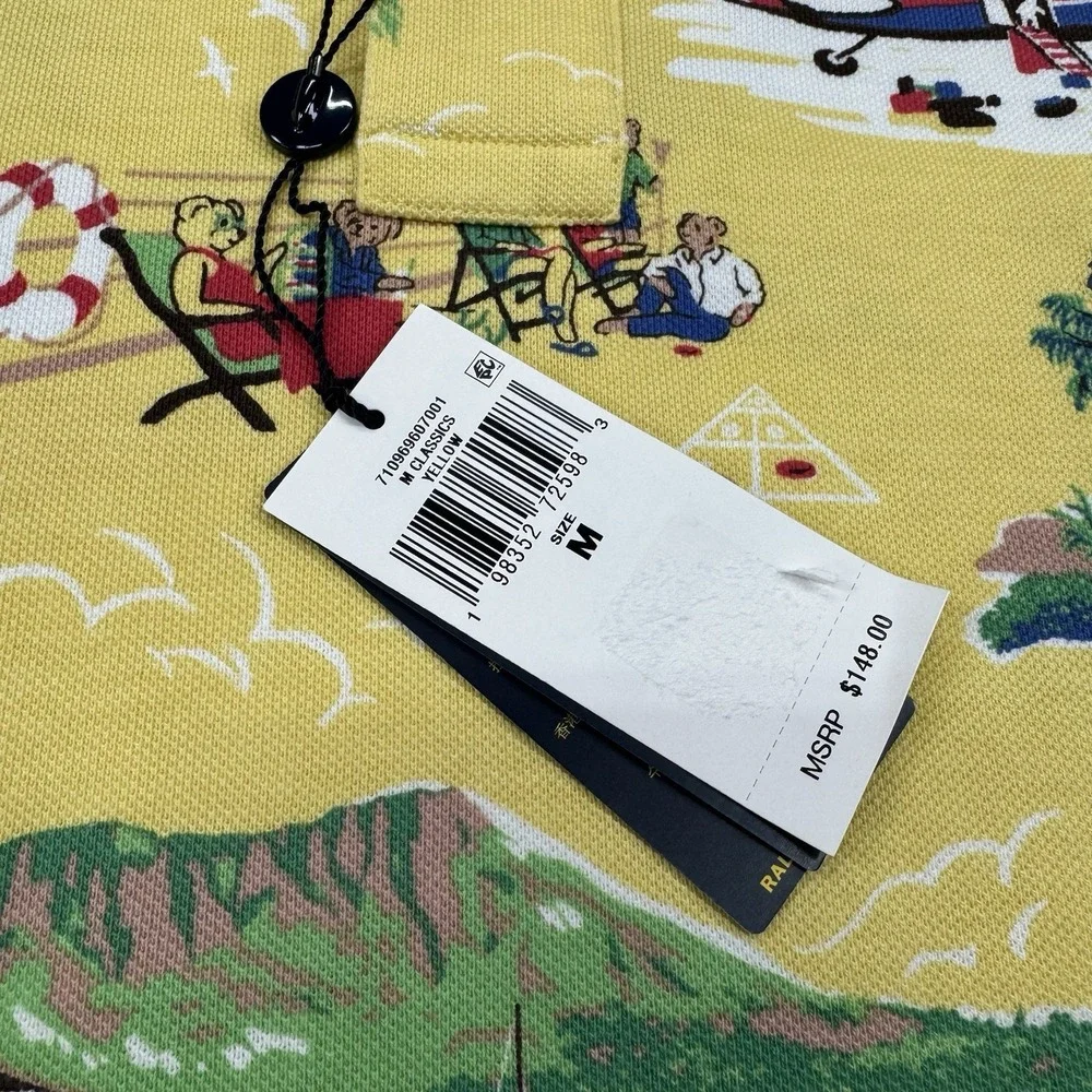 NWT Polo Ralph Lauren Polo Bear Hawaiian Tropical Aloha Polo Shirt Sz M Bear
